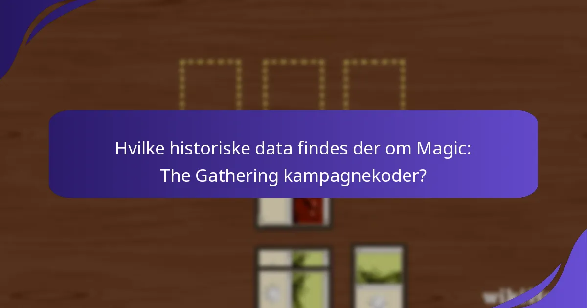 Hvilke historiske data findes der om Magic: The Gathering kampagnekoder?