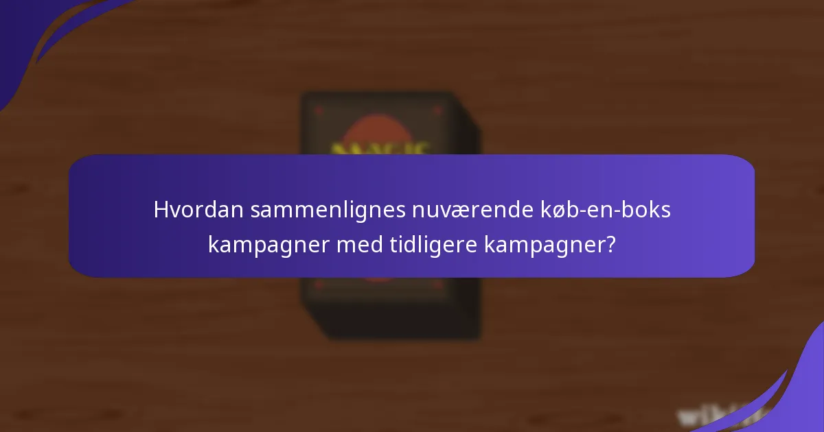 Hvordan sammenlignes nuværende køb-en-boks kampagner med tidligere kampagner?